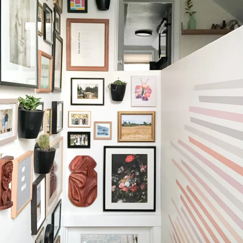 How to create a unique gallery wall going downstairs