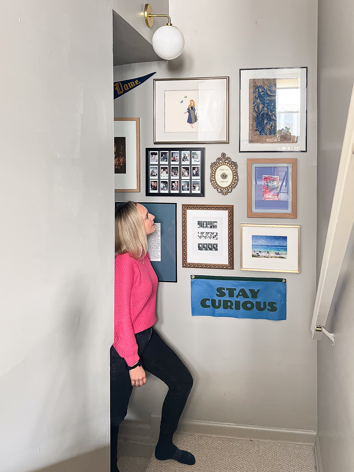 Come check out my new stairway gallery wall in our basement