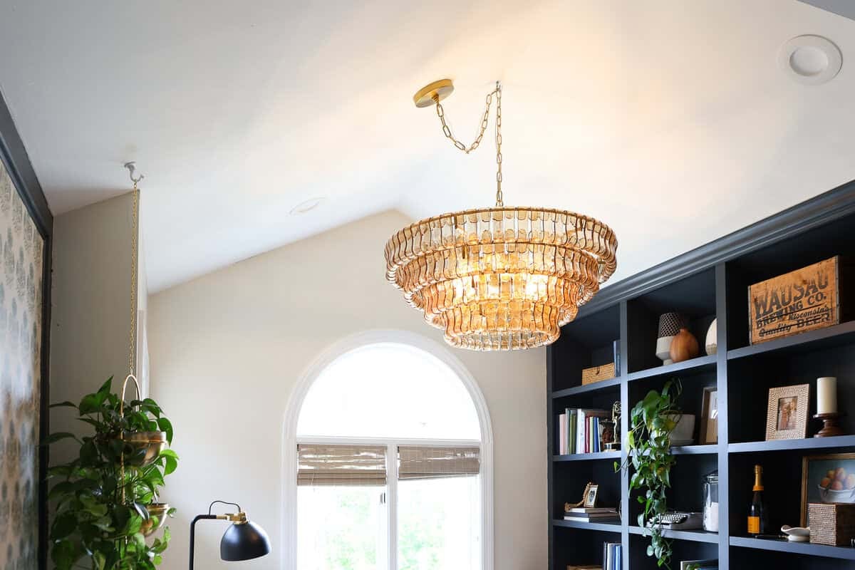 My new large chandelier in the space