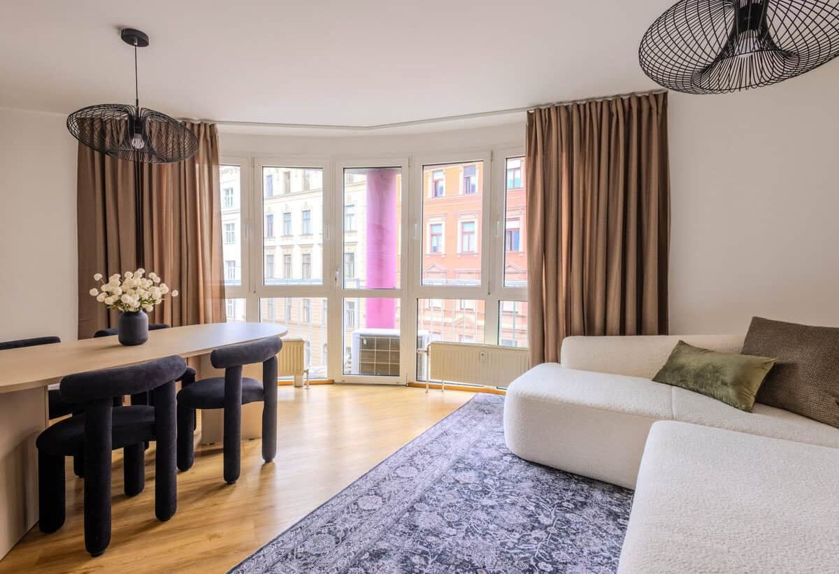 A large open apartment space in Vienna, Austria